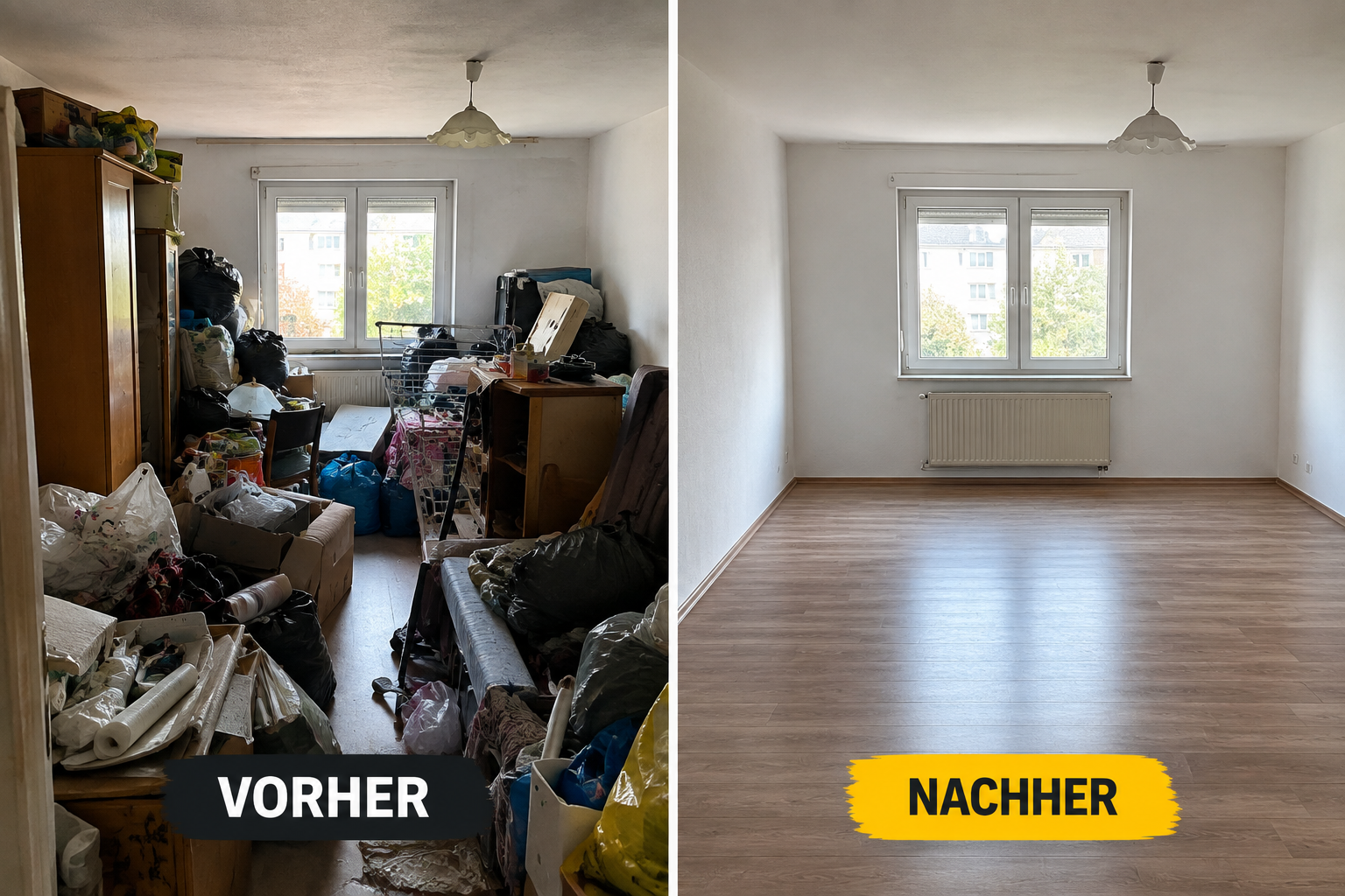 Wohnzimmer Entrümpelung Vorher Nachher