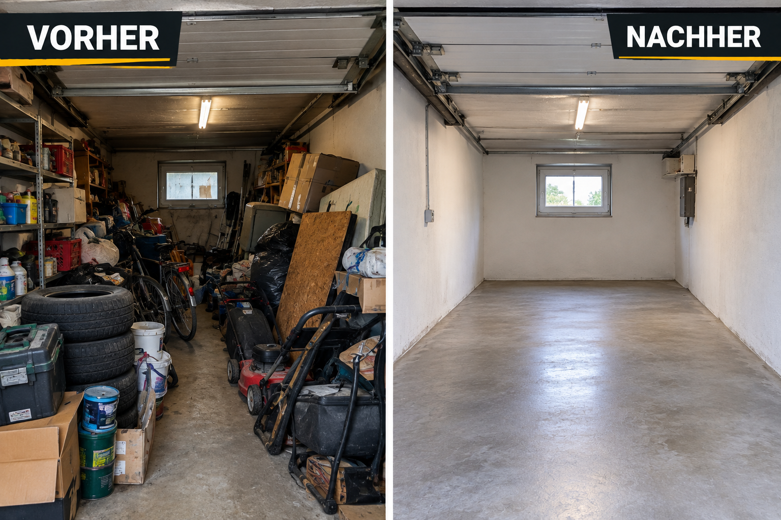 Garage Entrümpelung Vorher Nachher